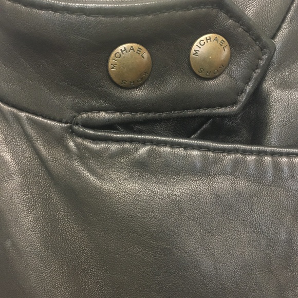 Michael Kors Black Genuine Leather Moto Jacket - Picture 4 of 11